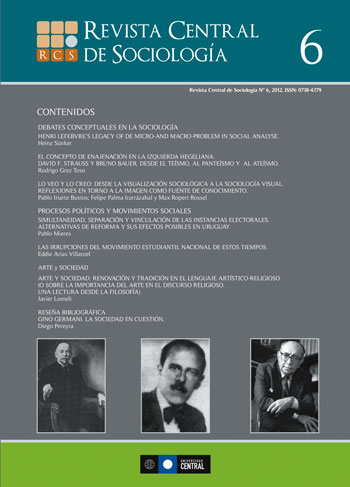 					View Vol. 6 No. 6 (2011): Revista Central de Sociología nº6
				