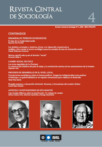 					View Vol. 4 No. 4 (2009): Revista Central de Sociología nº4
				
